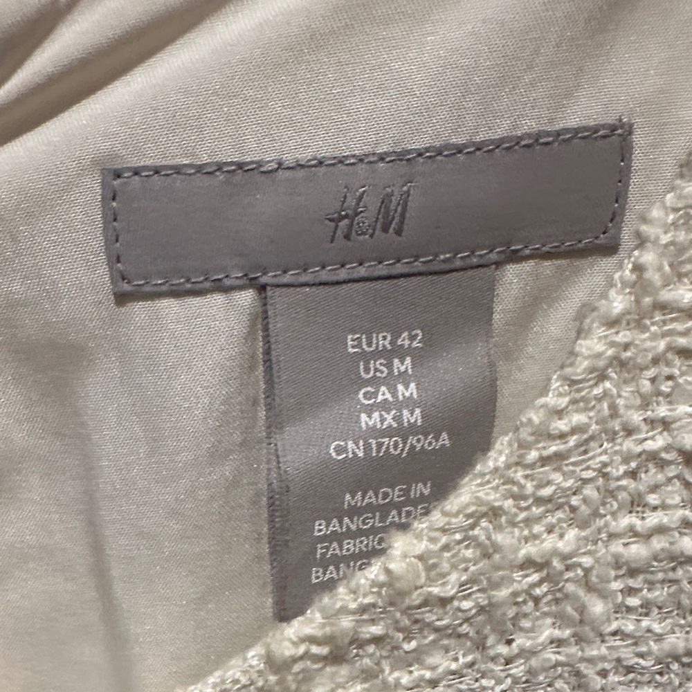 H&M Cream Textured Mini Dress - Picture 3 of 4